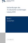 Buchcover Verhandlungen des 72. Deutschen Juristentages Leipzig 2018 Bd. I: Gutachten