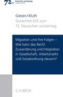 Buchcover Verhandlungen des 72. Deutschen Juristentages Leipzig 2018 Bd. I: Gutachten Teil D und E: Migration und ihre Folgen - Wi