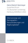 Buchcover Verhandlungen des 73. Deutschen Juristentages Hamburg 2020 / Bonn 2022 Bd. I: Gutachten Teil B: Altersvorsorge und Demog