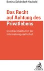 Buchcover Das Recht auf Achtung des Privatlebens