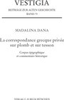 Buchcover La correspondance grecque privée sur plomb et sur tesson