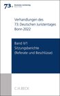 Buchcover Verhandlungen des 73. Deutschen Juristentages Bonn 2022 Band II/1: Sitzungsberichte - Referate und Beschlüsse