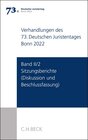 Buchcover Verhandlungen des 73. Deutschen Juristentages Bonn 2022 Band II/2: Sitzungsberichte - Diskussion und Beschlussfassung