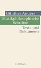 Buchcover Musikphilosophische Schriften