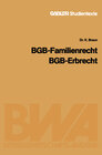 Buchcover BGB — Familienrecht, BGB — Erbrecht