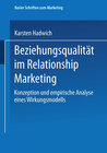 Buchcover Beziehungsqualität im Relationship Marketing