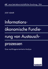 Buchcover Informationsökonomische Fundierung von Austauschprozessen