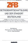 Buchcover Betriebswirtschaftslehre und der Standort Deutschland