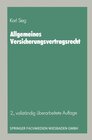 Buchcover Allgemeines Versicherungsvertragsrecht