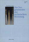 Buchcover Zur Vorgeschichte der Technischen Normung