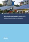 Buchcover Bekanntmachungen zum GEG - Buch mit E-Book