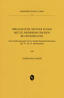 Buchcover Sprachliche Muster in der mittelniederdeutschen Rechtssprache