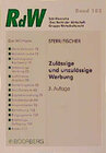 Buchcover Zulässige und unzulässige Werbung