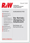 Buchcover Der Betriebsübergang im Arbeitsrecht