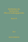 Buchcover Jahrbücher des Sächsischen Oberverwaltungsgerichts Band 20     2012