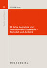 Buchcover 40 Jahre deutsches und internationales Sportrecht - Rückblick und Ausblick