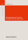 Buchcover Auswirkungen der Corona-Pandemie auf das Sportrecht