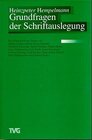 Buchcover Grundfragen der Schriftauslegung