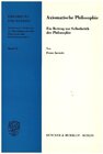 Buchcover Axiomatische Philosophie.