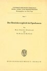 Buchcover Der Betriebsvergleich bei Sparkassen.