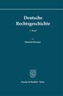 Buchcover Deutsche Rechtsgeschichte. 1. Band.