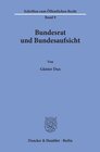 Buchcover Bundesrat und Bundesaufsicht.