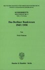 Buchcover Das Berliner Bankwesen 1945-50.