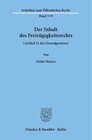 Buchcover Der Inhalt des Freizügigkeitsrechts (Artikel 11 des Grundgesetzes).