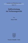 Buchcover Stellvertretung im Verfassungsrecht.