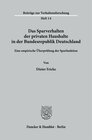 Buchcover Das Sparverhalten der privaten Haushalte in der Bundesrepublik Deutschland.