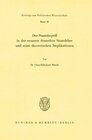 Buchcover Der Staatsbegriff in der neueren deutschen Staatslehre und seine theoretischen Implikationen.