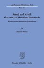 Buchcover Stand und Kritik der neueren Grundrechtstheorie.