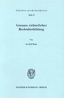Buchcover Grenzen richterlicher Rechtsfortbildung.