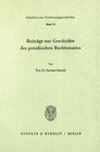 Buchcover Beiträge zur Geschichte des preußischen Rechtsstaates.