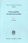 Buchcover Verfassungslehre als Kulturwissenschaft.