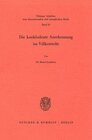 Buchcover Die konkludente Anerkennung im Völkerrecht.
