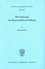 Buchcover Die Verfassung der Körperschaft und Stiftung.
