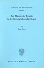 Buchcover Zur Theorie der Familie in der Rechtsphilosophie Hegels.