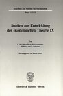 Buchcover Untersuchungen zu Quesnay, Stein, Jevons und zur allgemeinen Gleichgewichtstheorie.