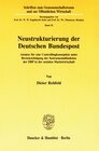 Buchcover Neustrukturierung der Deutschen Bundespost.