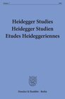 Buchcover Heidegger Studies - Heidegger Studien - Etudes Heideggeriennes.