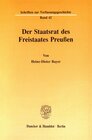 Buchcover Der Staatsrat des Freistaates Preußen.