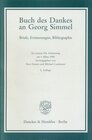 Buchcover Buch des Dankes an Georg Simmel.