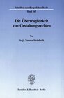 Buchcover Die Übertragbarkeit von Gestaltungsrechten.