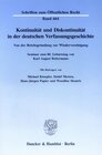 Buchcover Kontinuität und Diskontinuität in der deutschen Verfassungsgeschichte.