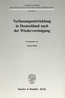 Buchcover Verfassungsentwicklung in Deutschland nach der Wiedervereinigung.