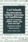 Buchcover Das internationalrechtliche Verbrechen des Angriffskrieges und der Grundsatz "Nullum crimen, nulla poena sine lege".