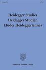 Buchcover Heidegger Studies - HeideggerStudien - Etudes Heideggeriennes.