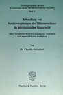 Buchcover Behandlung von Sondervergütungen der Mitunternehmer im internationalen Steuerrecht, unter besonderer Berücksichtigung de