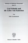 Buchcover Carl Schmitt und die Lehre vom Katechon.